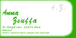 anna zsuffa business card